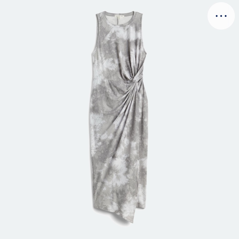 Gray Tie-Dye Sleeveless Dress